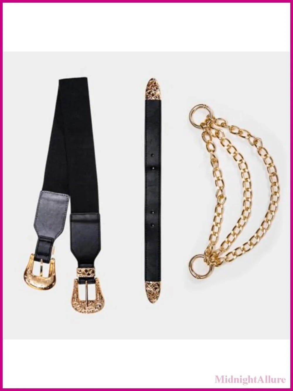 Leather Elastic Waist Belt Double Buckle Western Cinch Belt